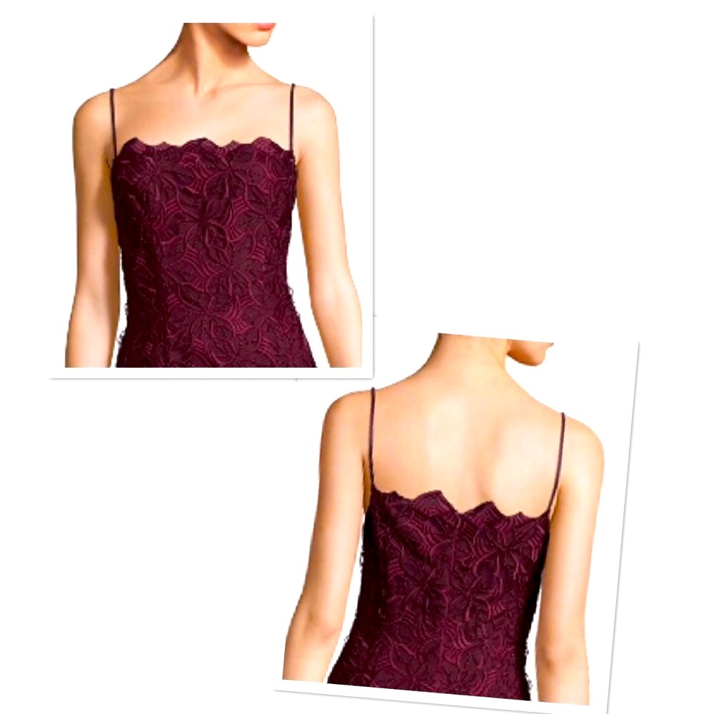 NWT Black Halo Burgundy Sora Lace Sheath Dress | Size 4 - Picture 2 of 8